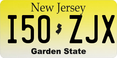 NJ license plate I50ZJX