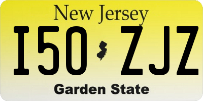 NJ license plate I50ZJZ