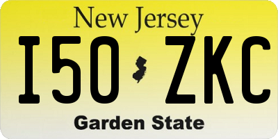 NJ license plate I50ZKC