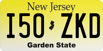 NJ license plate I50ZKD