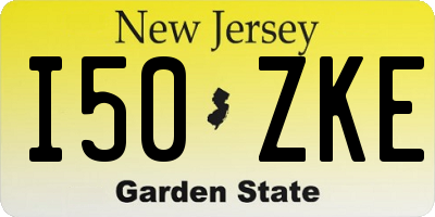 NJ license plate I50ZKE