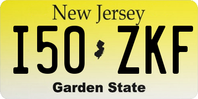 NJ license plate I50ZKF