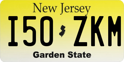 NJ license plate I50ZKM