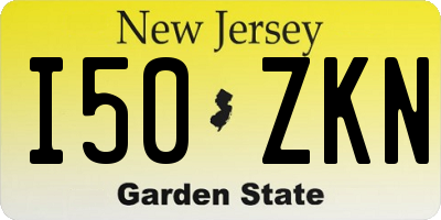 NJ license plate I50ZKN
