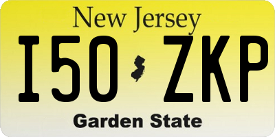 NJ license plate I50ZKP