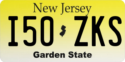 NJ license plate I50ZKS