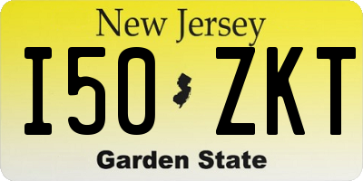 NJ license plate I50ZKT