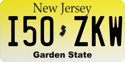 NJ license plate I50ZKW