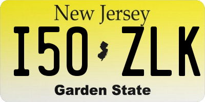 NJ license plate I50ZLK