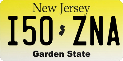 NJ license plate I50ZNA
