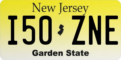 NJ license plate I50ZNE