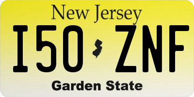 NJ license plate I50ZNF
