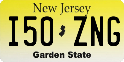 NJ license plate I50ZNG