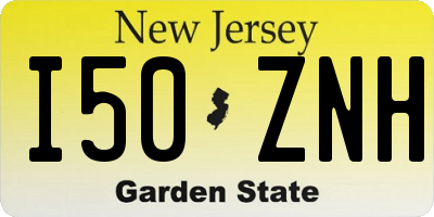 NJ license plate I50ZNH
