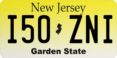 NJ license plate I50ZNI