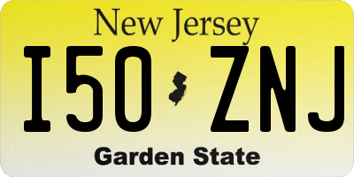 NJ license plate I50ZNJ