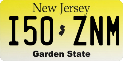 NJ license plate I50ZNM
