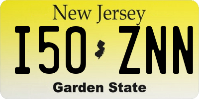 NJ license plate I50ZNN
