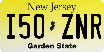 NJ license plate I50ZNR