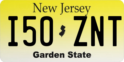 NJ license plate I50ZNT