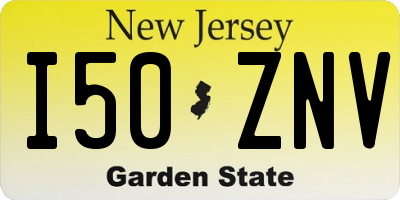 NJ license plate I50ZNV