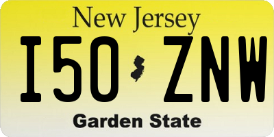 NJ license plate I50ZNW