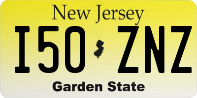 NJ license plate I50ZNZ