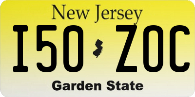 NJ license plate I50ZOC