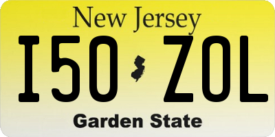 NJ license plate I50ZOL