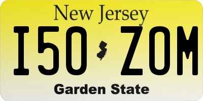 NJ license plate I50ZOM