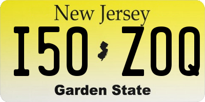 NJ license plate I50ZOQ