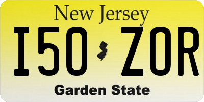 NJ license plate I50ZOR