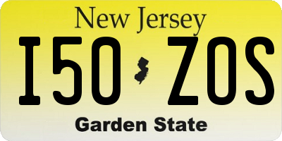 NJ license plate I50ZOS