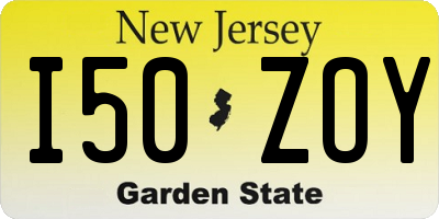 NJ license plate I50ZOY