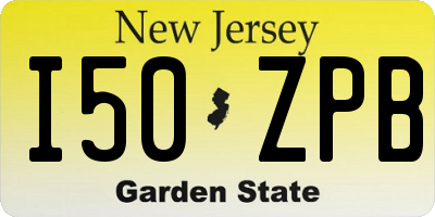 NJ license plate I50ZPB