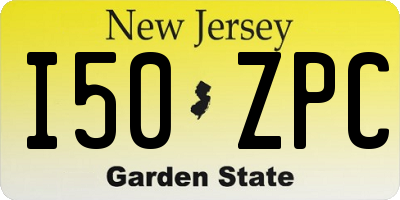 NJ license plate I50ZPC