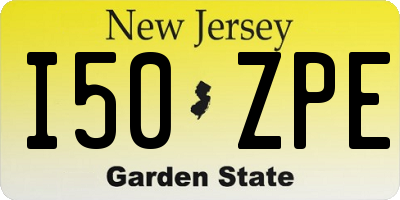 NJ license plate I50ZPE