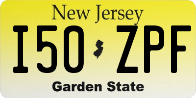 NJ license plate I50ZPF