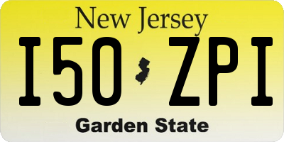 NJ license plate I50ZPI