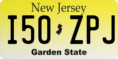 NJ license plate I50ZPJ
