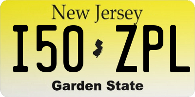 NJ license plate I50ZPL
