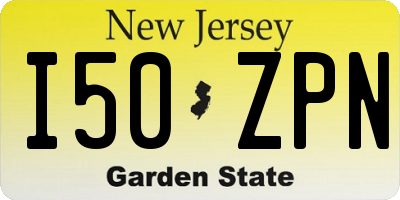 NJ license plate I50ZPN