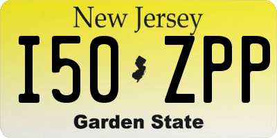 NJ license plate I50ZPP