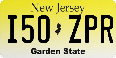 NJ license plate I50ZPR