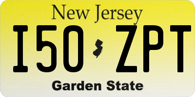 NJ license plate I50ZPT