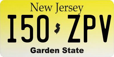NJ license plate I50ZPV