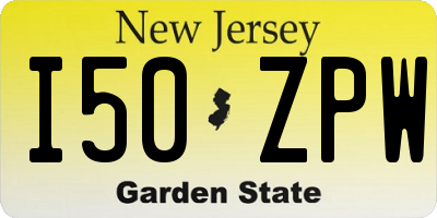 NJ license plate I50ZPW