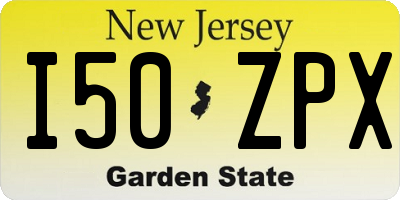 NJ license plate I50ZPX