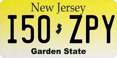 NJ license plate I50ZPY