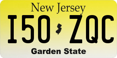 NJ license plate I50ZQC